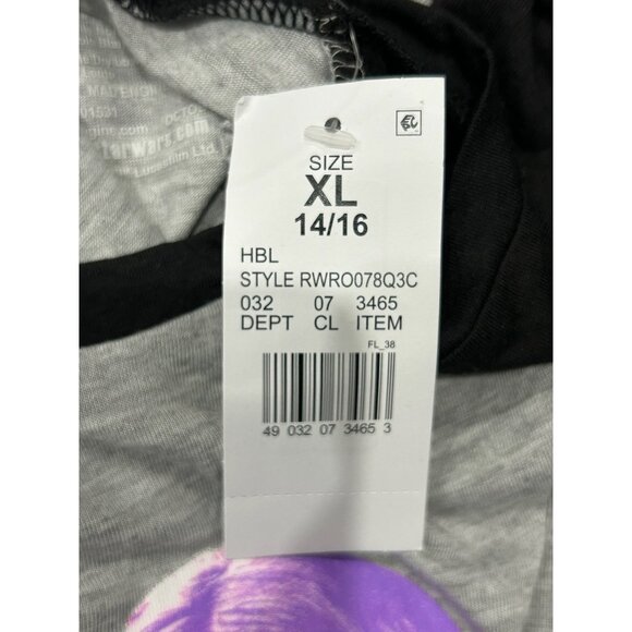 Star Wars Rebel NWT Womens Black and Grey Raglan Shirt SZ XL - Picture 6 of 8